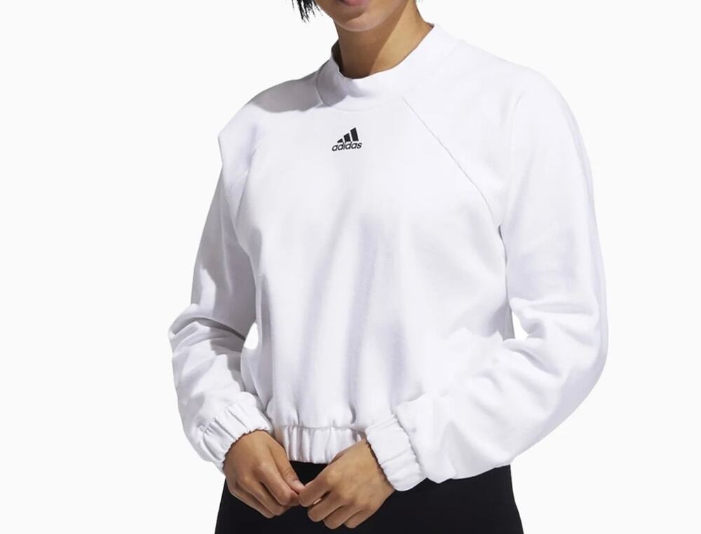 Adidas Cropped Crewneck -white - Large